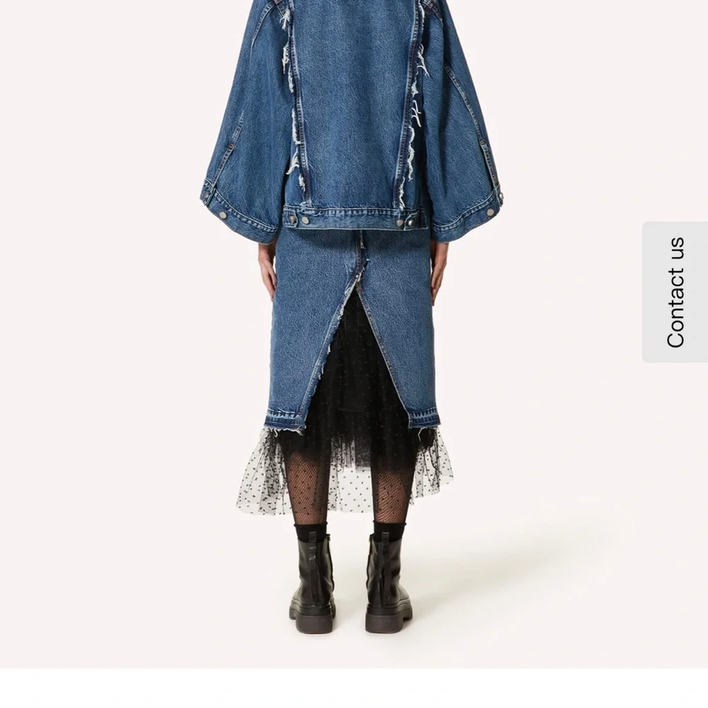 Red valentino denim a shape denim skirt